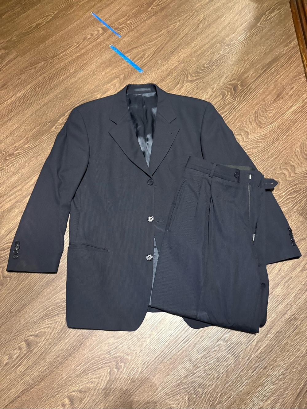 Hugo Boss Men's Dark Blue Two-Piece Suit Made in USA (Einstein/Omega Model)